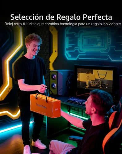 Miniatura 8 de Divoom Times Gate - Reloj digital de configuración de juegos cyberpunk con control inteligente de aplicación, conexión WiFi, pantalla LED RGB, panel