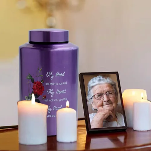 Miniatura 6 de Urnas grandes de hasta 200 libras para adultos, urna de cremación humana, urna decorativa para cenizas humanas con urna de rosa con bolsa