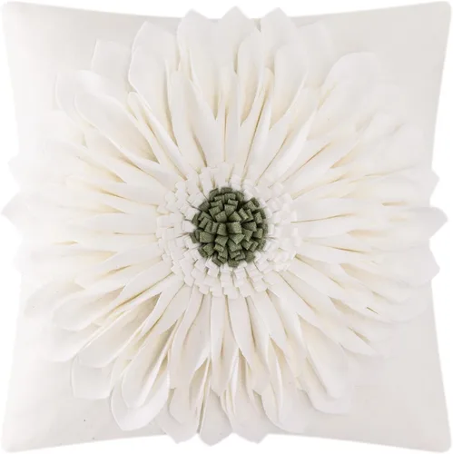 Miniatura 29 de OiseauVoler - Funda de cojín decorativa, hecha a mano, con girasol 3D, para sala de estar, hogar, cama, decoración de 18x18 pulgadas Azul-azul