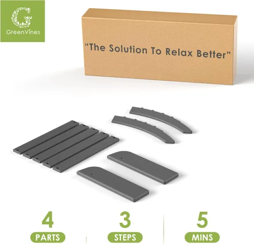 Miniatura 6 de GREENVINES Adirondack-Ottoman Plástico HDPE Reposapiés para exteriores Todo tipo de clima Reposapiés Taburete para pies Gris