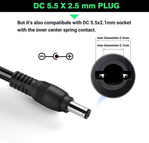 Miniatura 5 de AC 100-240V a DC 12V 10A Adaptador de fuente de alimentación Convertidor Transformador, 12 voltios 10 amperios Transformador de potencia 0.217x0.098