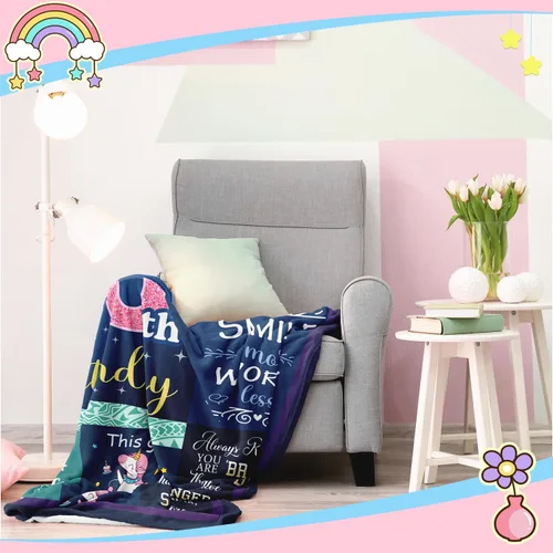 Miniatura 5 de Solzien Manta de ideas de regalo de cumpleaños para niña de 8 años, 60 x 50 pulgadas, decoraciones de cumpleaños de 8 años, regalos para niña de 8