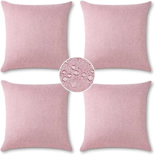 Miniatura 18 de OTOSTAR Juego de 4 fundas de almohada impermeables para exteriores, fundas decorativas para cojines de jardín, fundas de almohada cuadradas