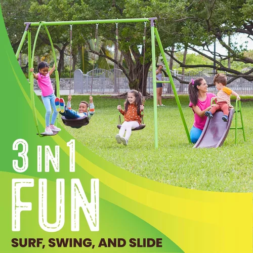 Miniatura 6 de Swurfer PAW Patrol Swing Sets for Backyard, Swingset Outdoor for Kids