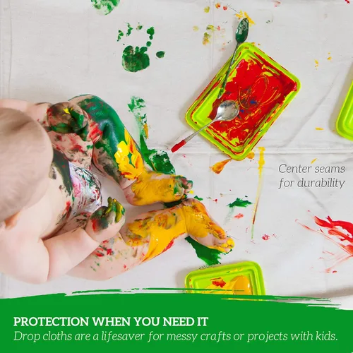 Miniatura 7 de GREEN LIFESTYLE Telas de lona multiusos de lienzo de algodón - Paño de caída para pintar, cubierta de piso, protección resistente para muebles