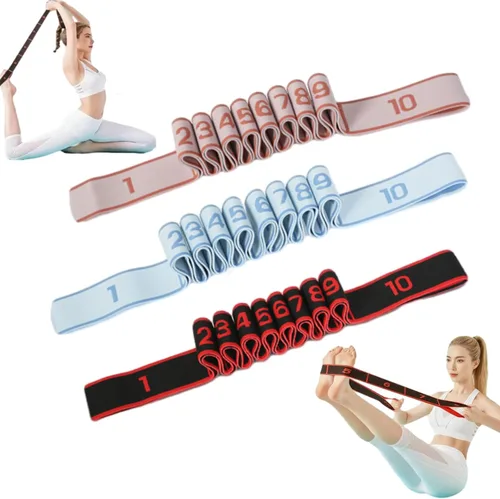 Banda de resistencia de fitness para estiramiento y yoga, bandas de resistencia con asas para brazos, ejercicio de tirador de moda, bandas