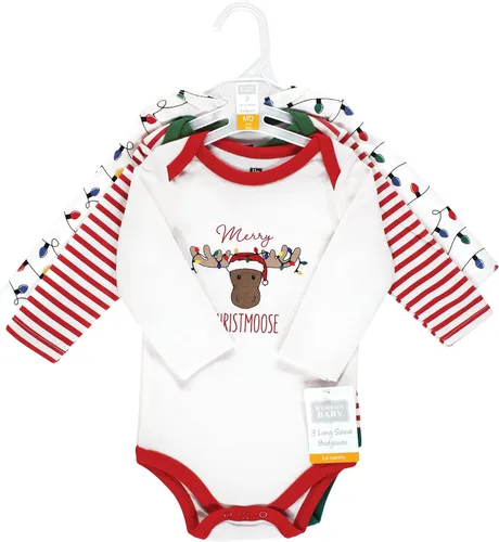 Miniatura 72 de Hudson Baby Body unisex de algodón de manga larga para bebé, leopardo rosa rojo
