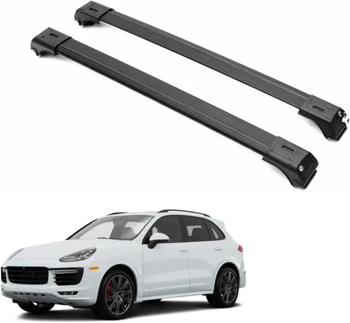 ERKUL Barras transversales para portaequipajes para Porsche Cayenne 2003-2010 | Barras transversales de aluminio con bloqueo antirrobo para el techo