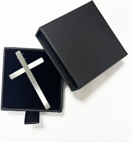 Miniatura 7 de Collar de cruz de defensa personal, cadena de 21 pulgadas, herramienta de protección oculta de acero inoxidable con bloqueo de seguridad, Acero