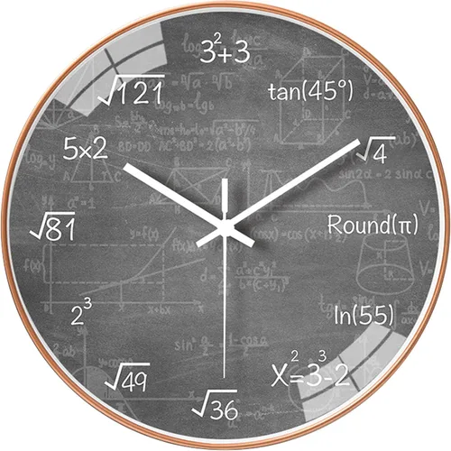 Miniatura 9 de QINFIEY Reloj de pared de matemáticas de 12 pulgadas con movimiento silencioso sin tictac, reloj de pared de cuarzo de calidad para oficina, aula