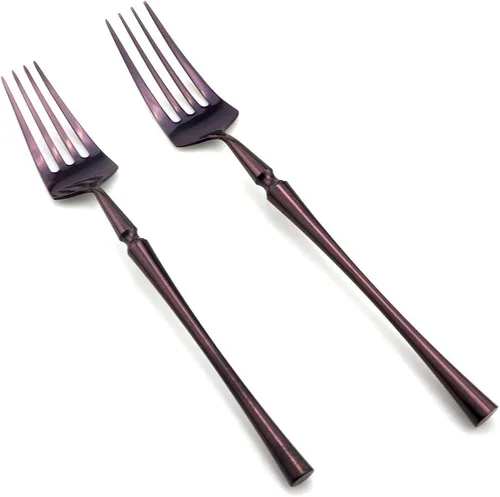 Miniatura 4 de JASHII Juego de cubiertos de acero inoxidable de 6 piezas, servicio para 1 juego de vajilla de cocina, elegante juego de vajilla morada, cuchillo, 6