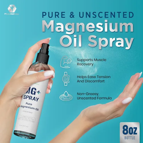 Miniatura 3 de Spray tópico de magnesio para dormir y calambres en las piernas, fabricado en Estados Unidos por Mars Wellness, 8 onzas, aceite de magnesio puro