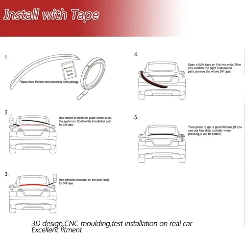 Miniatura 7 de Alerón de Techo Trasero Volkswagen VW MK8 GTI R 2021-2024 Negro Brillante Alerón Superior de Ventana Trasera Ala de Maletero Factory Outlet
