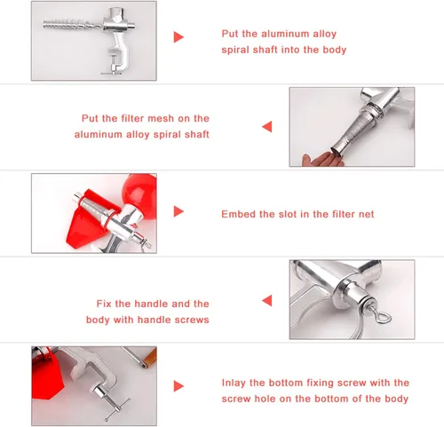 Miniatura 4 de Exprimidor de tomate de aluminio, prensa de tomate grande, prensa manual de tomate, fácil exprimido, se puede utilizar para filtrar tomates, limones
