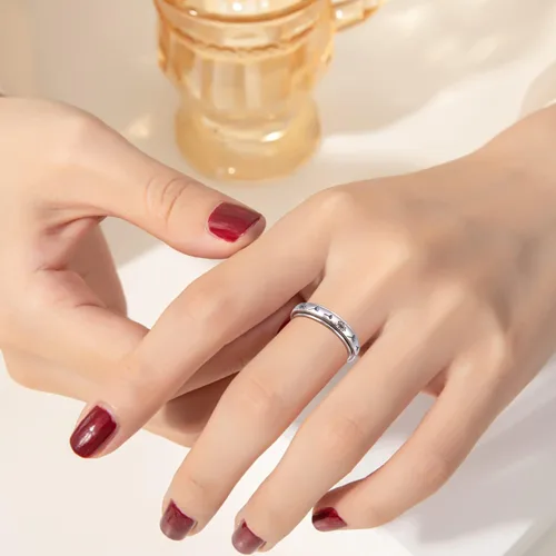 Miniatura 3 de Just Breathe - Anillo giratorio para mujeres y niñas, de plata de ley 925, anillos antiestrés con diente de león, para aliviar la ansiedad, estrés
