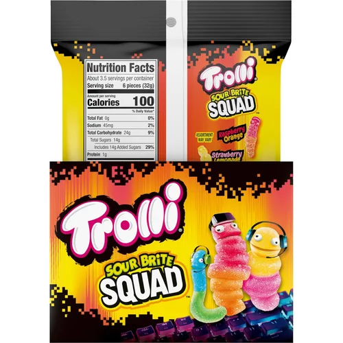 Miniatura 2 de Trolli Sour Brite Squad - Gomitas de caramelo, gusanos de goma agria, 4.25 onzas, paquete de 12
