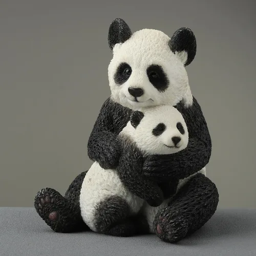 Miniatura 7 de Veronese Design Figura coleccionable pintada a mano de 4 1/2 pulgadas con diseño de panda abrazando a cachorro