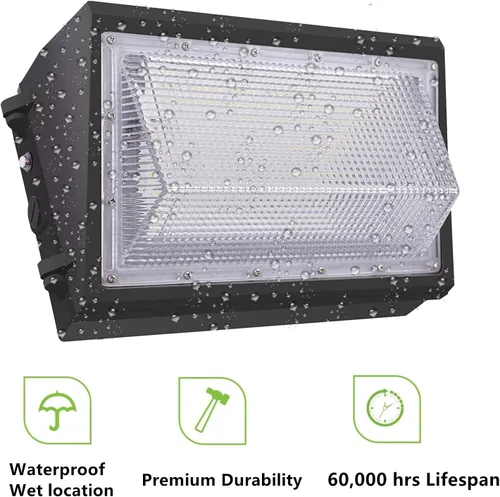 Miniatura 4 de Luz LED de Pared de Amanecer a Anochecer de 150W, 21000LM Equivalente a HPS/HID de 800-1000W, Iluminación de Seguridad Comercial Exterior de 5000K