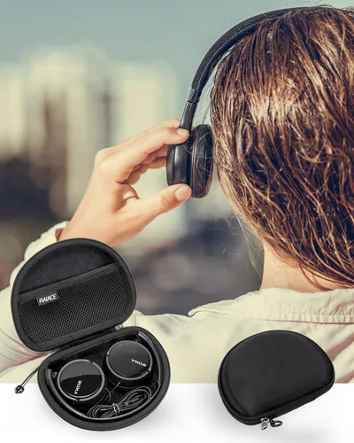 Miniatura 6 de RAIACE Funda de almacenamiento rígida compatible con auriculares Sony MDRZX110NC y MDRZX110AP con cancelación de ruido. (solo funda), color negro