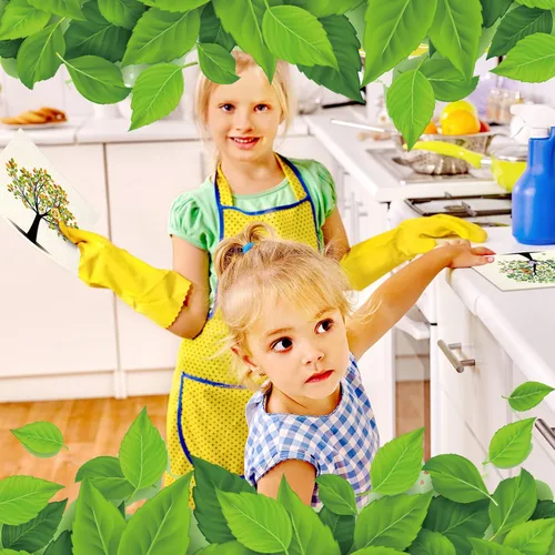 Miniatura 6 de Vesici 8 paños de cocina de cocina, búhos mixtos, lavables, reutilizables, paños de esponja absorbentes, toallitas de limpieza lavables para platos