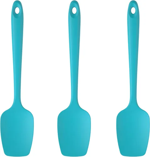 Miniatura 10 de U-Taste Juego de espátulas de cuchara de silicona, 600ºF de alta resistencia al calor, raspador de goma flexible de grado alimenticio, mezcla de Rojo