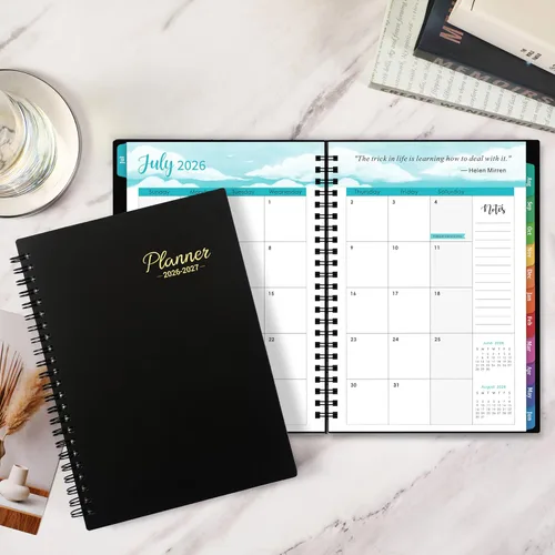 Miniatura 2 de Agenda académica 2026-2027, julio 2026 a junio 2027, agenda semanal y mensual 2026-2027, planificador calendario, 6.4 x 8.5 pulgadas con cubierta