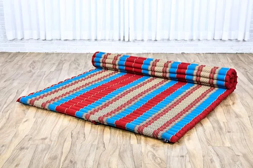Miniatura 7 de Leewadee - Colchón de piso plegable - Futón japonés enrollable - Tatami de triple plegado - Cama de piso para invitados - Colchón para camping