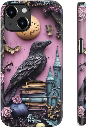 Miniatura 44 de LUHOURI Funda para iPhone 12 Mini, compatible con carga inalámbrica, doble capa, interior de silicona suave + carcasa exterior dura, bonito diseño