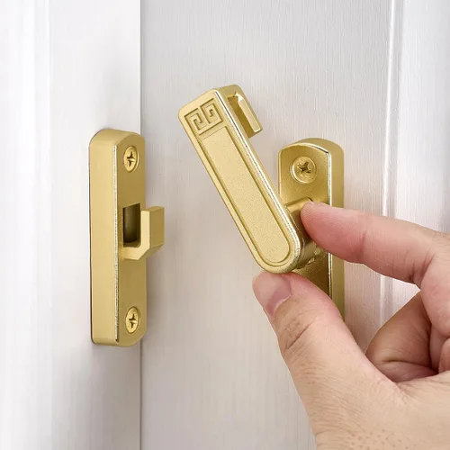 Miniatura 10 de INIRET Pestillos de Puerta de Granero, Cerradura de Portón Ajustable de 90/180 Grados, Pestillo de Cerradura de Puerta en Ángulo Recto de Aleación