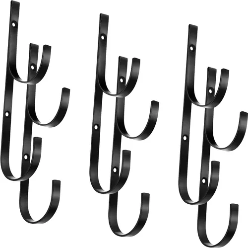 Miniatura 2 de 6 piezas de gancho para poste de piscina, soportes de metal para natación, gancho de piscina con 12 tornillos para postes telescópicos, skimmers