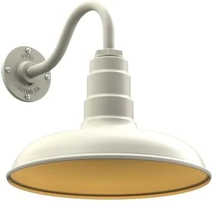 Miniatura 44 de Steel Lighting Co. Topanga - Luz de granero Montaje en pared al aire libre Domo de 14 pulgadas Cuello de cisne de 11 pulgadas Luz de garaje