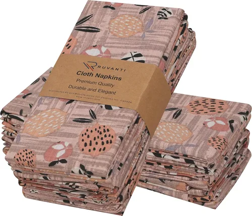 Miniatura 22 de Ruvanti - Servilletas de tela, paquete de 6, 45x45 centímetros, 100% algodón, lavables, suaves y absorbentes, perfectas para bodas, cenas de Belleza