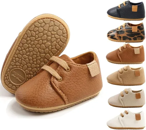 HsdsBebe Zapatos Oxford de piel sintética con suela de goma suave, antideslizantes, para niños y niñas, para caminar, mocasines