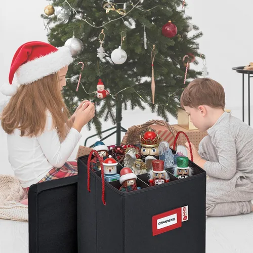 Miniatura 2 de Caja de almacenamiento coleccionable de cascanueces y figuras navideñas, almacena cascanueces de hasta 9 a 16 pulgadas de alto, adornos y más