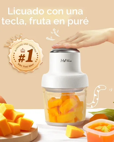 Miniatura 2 de HEYVALUE - Fabricante de alimentos para bebés, juego de procesador de alimentos para bebés más grande para frutas, verduras y carne, licuadora