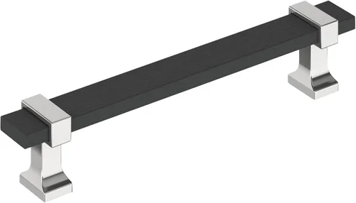 Miniatura 20 de Amerock Overton - Tirador para gabinete de 96 mm de centro a centro en acabado negro mate cepillado/bronce champán, BP36681BMBCZ