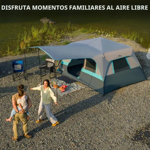 Miniatura 8 de Tienda de campaña instantánea para 8 personas, fácil instalación de 60 segundos para camping, tienda de campaña emergente, grandes tiendas