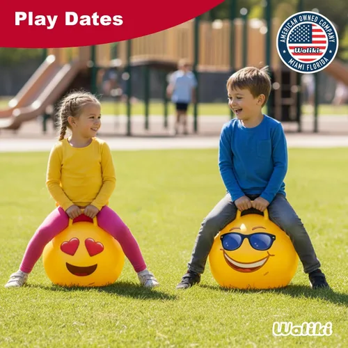 Miniatura 5 de Waliki Emoji 3 Pelota de Ejercicio y Fitness, 18"/45cm, Tamaño Perfecto para Niños de 3 a 6 Años, Fácil de Inflar, Probada en Seguridad