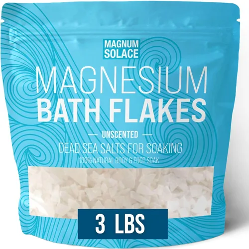 Copos de magnesio para baño, escamas de cloruro de magnesio, sales del mar muerto para remojar, 3.0 libras