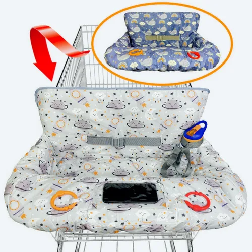 Funda para carrito de compras para bebé, cubierta para carrito de compras para bebé niño y bebé niña, cubierta para silla alta para bebé y niño Gris