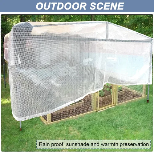Miniatura 7 de STARPYNG - Lona de 10 Mil Transparente/Blanca de 16X20 Pies - Lona de Malla Transparente Resistente - Lona Impermeable, Resistencia UV, Invernadero
