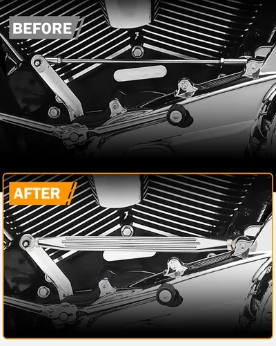 Miniatura 6 de PBYMT Palanca de cambio cromada compatible con Harley Davidson Dyna Softail Touring Road Glide Street Glide Road King Electra Glide 1986-2024