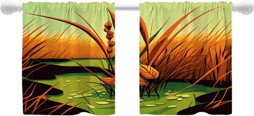 Miniatura 76 de Shrahala Cortinas de nivel de chakras con mandala beige para ventanas de cocina, paneles de cortina de ventana de mandala multicapa de poliéster