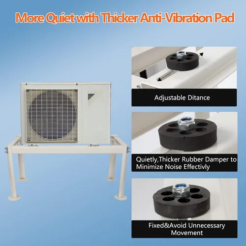 Miniatura 5 de WeCooper Mini Split Base de piso para 9000-24000 BTU, Soporte de condensador resistente, Soporte de AC Mini Split para sistema de bomba de calor