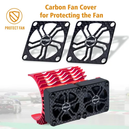 Miniatura 2 de Ventiladores de refrigeración RC de 16000 RPM, ventiladores de refrigeración de motor de coche dual de 1.575 in con disipador de calor de metal