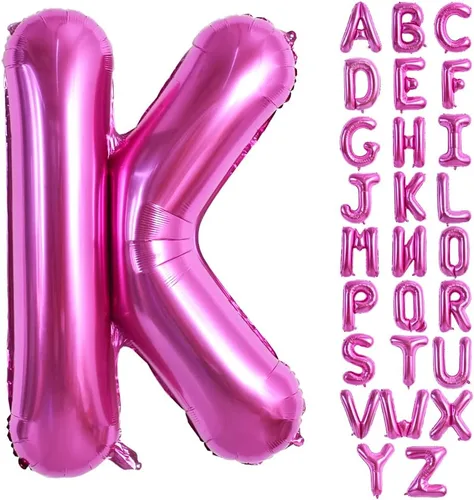 Miniatura 11 de TONIFUL Globos grandes de 40 pulgadas de color rojo rosa con letras B, globos gigantes de letras del alfabeto, globos grandes de Mylar
