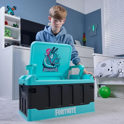 Miniatura 5 de Numskull Fortnite - Caja de almacenamiento de juguetes 2 en 1 y silla plegable, organizador de accesorios para juegos con tapa y asas