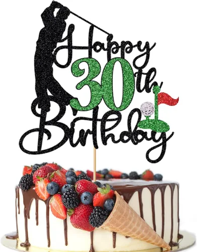 Miniatura 12 de Golf Happy 10th Birthday Cake Topper, Golfer/Sports Themed Birthday or Retirement Cake Decorations,Golf Ten 10 Years Old Ball Player Sport Themed
