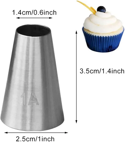 Miniatura 3 de Boquilla 1A para manga pastelera, boquilla grande 1A para decoración de pasteles, boquilla redonda para macarons, 3 piezas