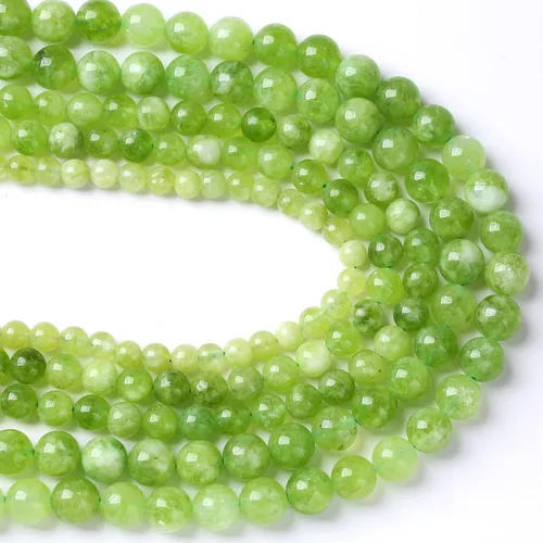 Miniatura 3 de 90 cuentas de jade de encaje verde peridoto natural de 4mm (0.157 pulgadas), cuentas espaciadoras redondas sueltas para hacer joyas, pulseras DIY